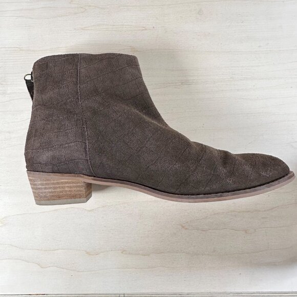 Kelsey Dagger Brooklyn Brown Suede Croc Booties Women's 8.5 Excellent Condition! - Picture 5 of 8